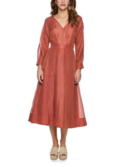 Marc Cain Платье из смеси льна и шелка