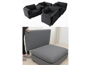 Спинки и подлокотники крепятся по периметру фастиков(модуль),поэтому не имеет значение-право,лево,7илиГ