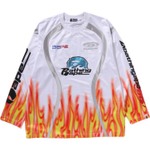 A Bathing Ape Bathing Ape Flame Pattern Лонгслив Футболка белый