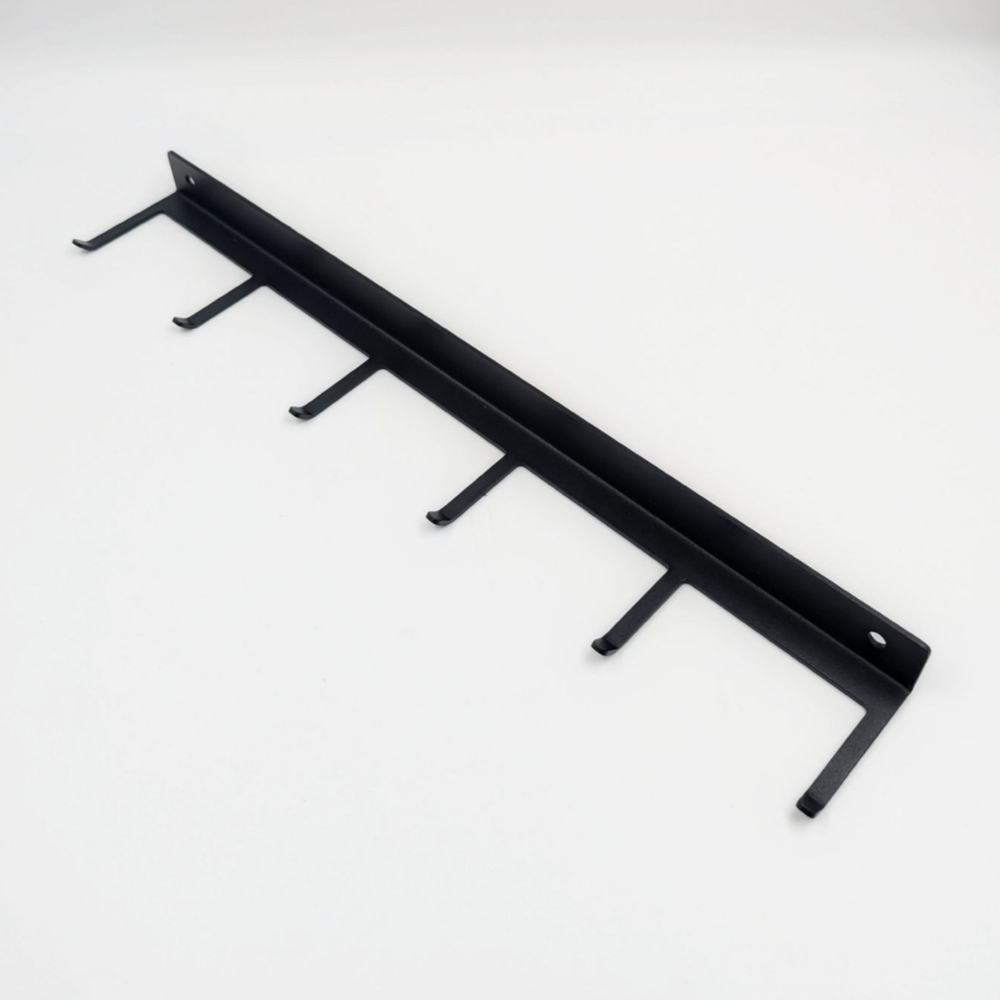 Держатель-органайзер для хранения садового инвентаря, на шесть предметов, настенный, черный