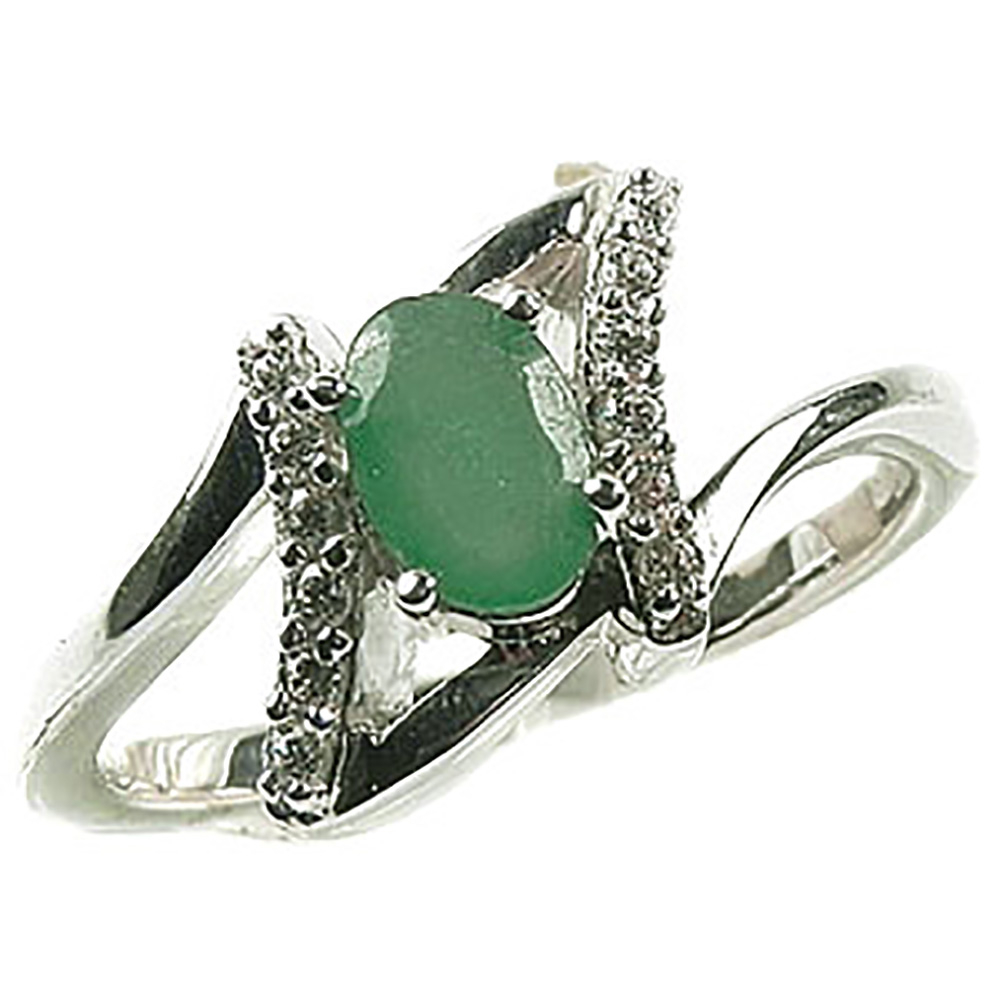 Кольцо "Ларн" изумруд, циркон