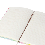 Записная книжка, А5, Alingar, 7БЦ, ПВХ (печать на мокром шелке), на резинке, клетка, 95 л., "Трендовые надписи", сиреневый