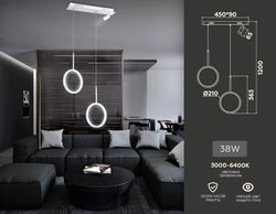 Ambrella Подвесной светодиодный светильник с пультом LineTech FL5272