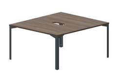 Составной стол на 2 рабочих места 138х156,6х75см (2 эргономичных выреза)