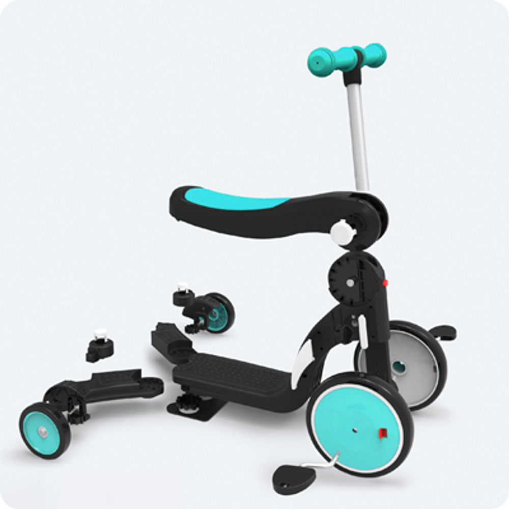 Самокат-беговел Xiaomi BeBeHoo Deformation Stroller DGN5-2 черно-голубой