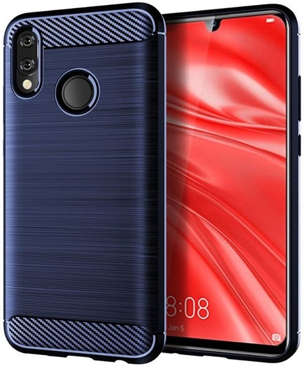 Чехол для Huawei Honor 10 lite (P Smart 2019 и Nova Lite3) цвет синий, серия Carbon от Caseport