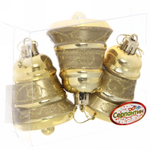 Ёлочные игрушки «Колокольчик яркий» 6см золото (набор 3 шт)