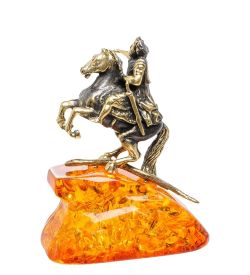Народные промыслы AM-1666 Фигурка «Петр I» мал. (латунь, янтарь)