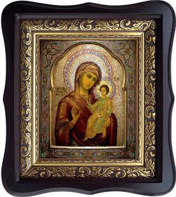 Седмиезерная икона Божьей Матери (Одигитрия) на холсте.