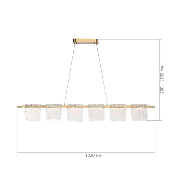 SL6021.203.36 Светильник подвесной ST-Luce золотистый/прозрачный LED 1*36W 3000K VOILE