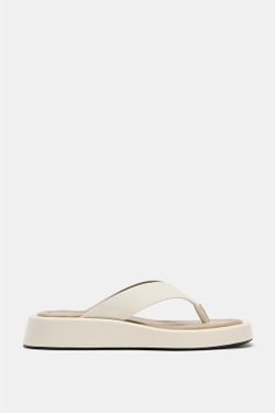 ZARA БОСОНОЖКИ НА ПЛАТФОРМЕ, БЕЛЫЙ