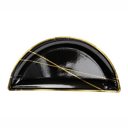 Тарелка Black&Gold Линии 21х10см 6шт