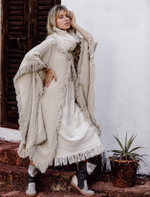 Burning Man пальто-пончо (серо-бежевое)