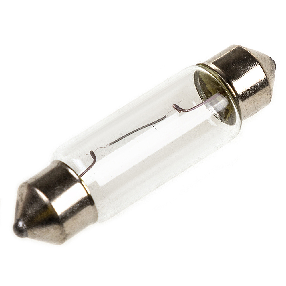 Лампа C10W 12V 10W с цоколем 36мм sv8.5 1-конт 90Лм 3000К СПУТНИК SKYWAY (кратно 10)
