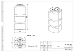 Ёмкость пластиковая пищевая Полимер-Групп F 500 л. прямоугольные (650x650x1500см;21кг;синий) - арт.559042