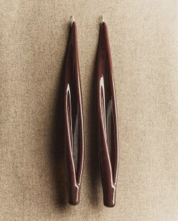 ZARA HOME НАБОР ДЕКОРАТИВНЫХ СВЕЧЕЙ В ФОРМЕ ЛИЛИИ ( 2 ШТ.), КОРИЧНЕВЫЙ