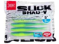 Виброхвост LJ 3D Slick Shad-V 5" (12.7 см), цвет T57, 5 шт.