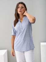 Блузка БЛ-122/ришелье-голубой