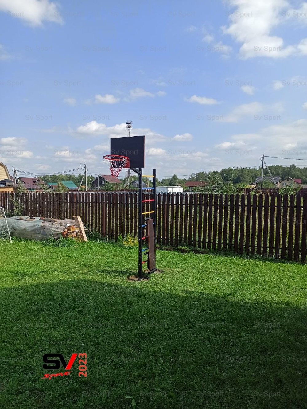 Монтаж уличной шведской стенки Sv Sport (2 вертикальных столба)