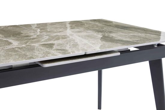 Стол PALERMO 140 керамич столешница italy grey gloss, основание металл черный