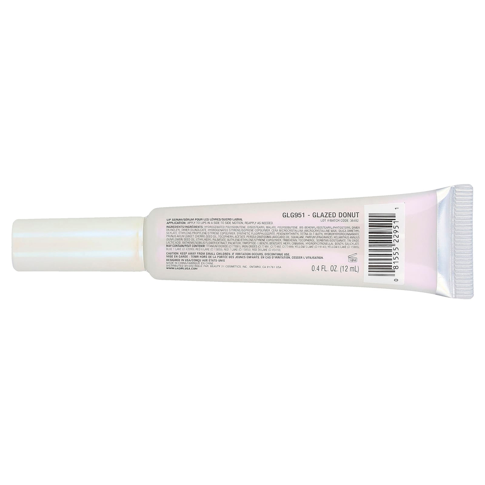 L.A. Girl, Glazed Lippie, сыворотка для губ, GLG951, глазированный пончик, 12 мл (0,4 жидк. унции)