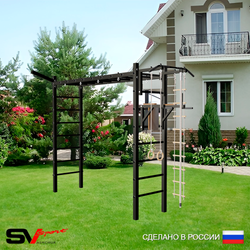 Уличная шведская стенка Sv Sport рукоход У5081 (Турник/Брусья/Кронш бокс/Канат/кольца/лестница)