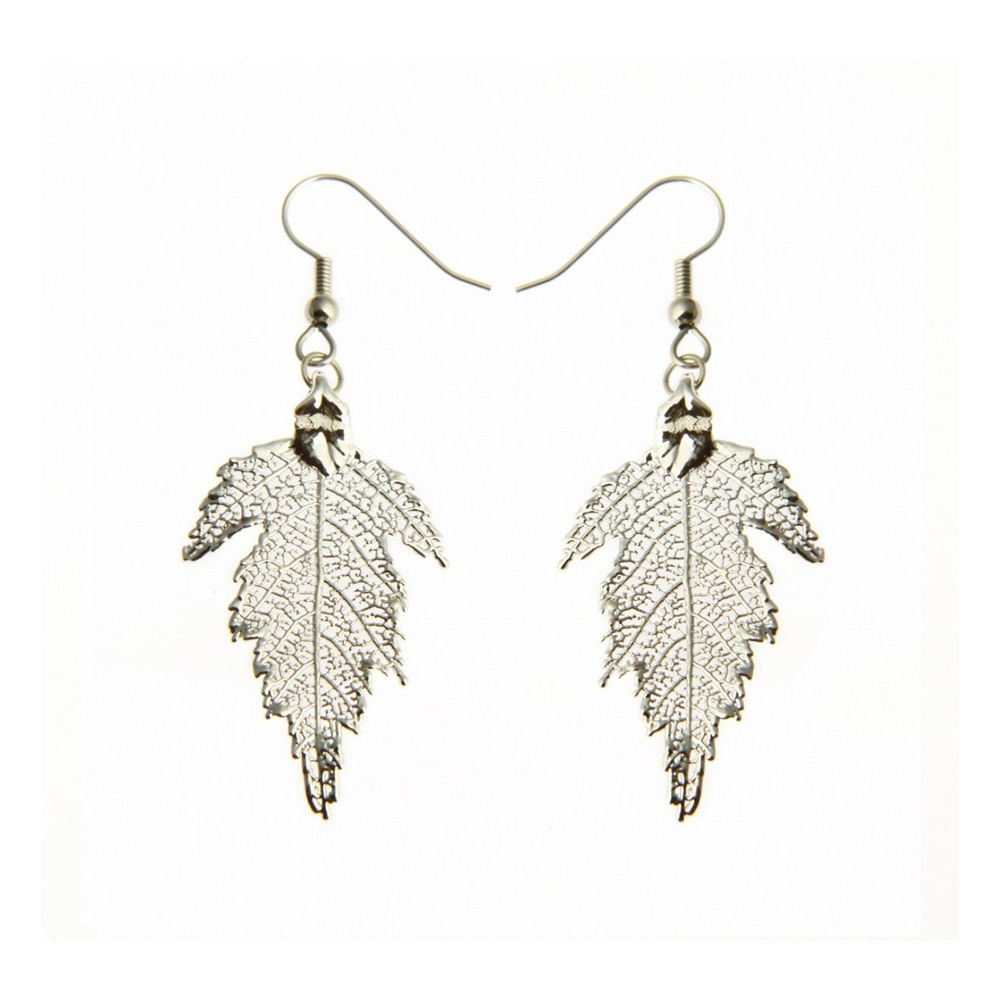 Серьги листья Ester Bijoux Шелковица LF57C-S BW