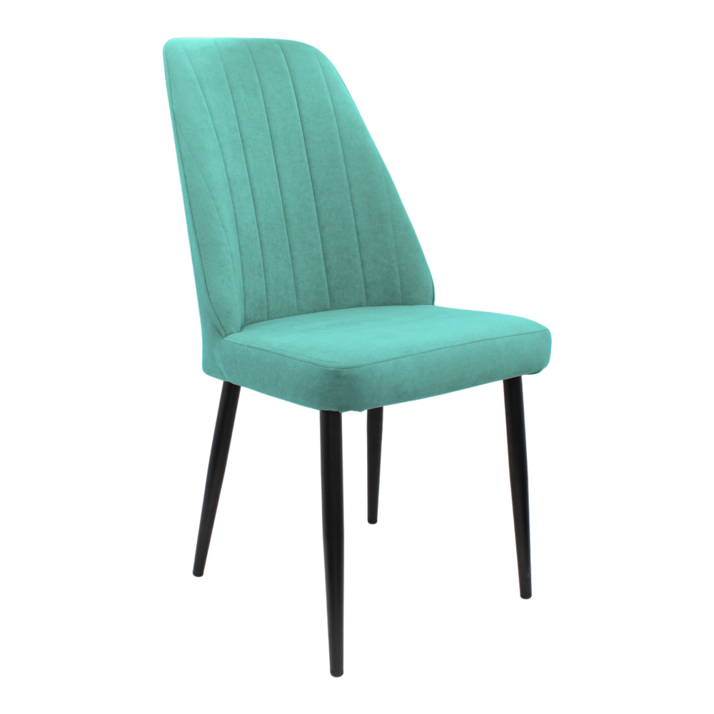 Стул "Лотос" (арт. 327), велюр Бренди В15 мятный, ножки черные