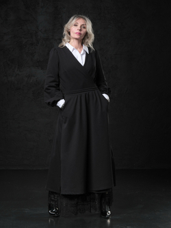 Платье на запах / черный