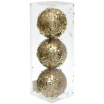 Новогодние шары «GLAME - Блеск» 8 см (набор 3 шт), Золото