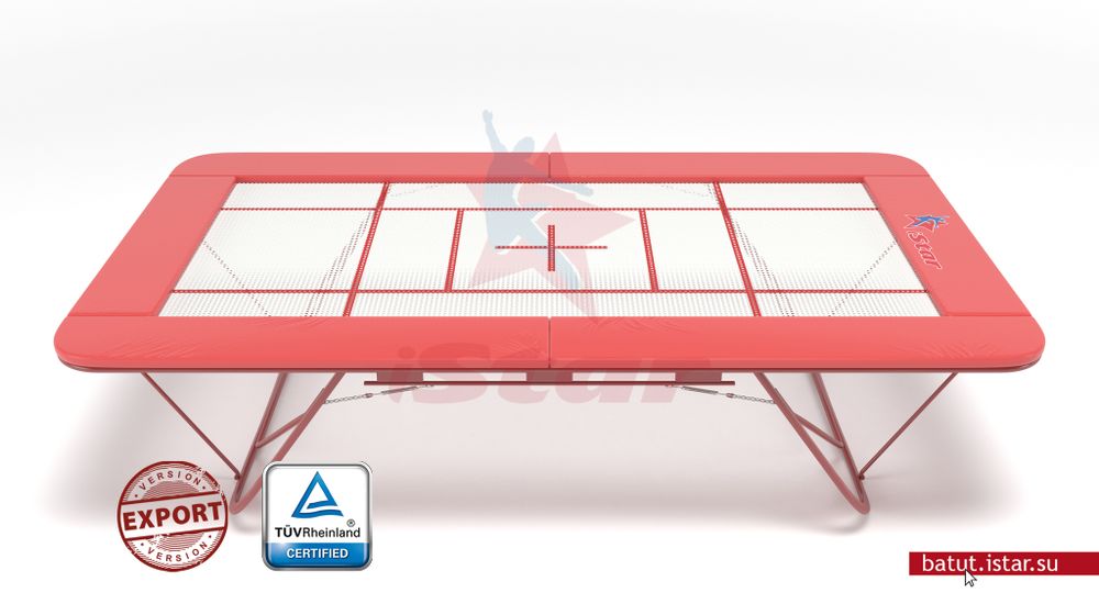 Батут Гимнастический - гнутая рама (овальный профиль) - профессиональная прошитая сетка