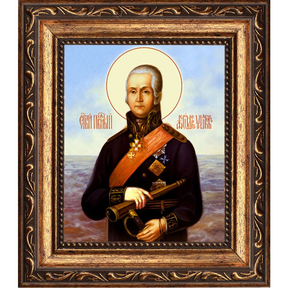 Феодор Ушаков Святой праведный адмирал. Икона на холсте.