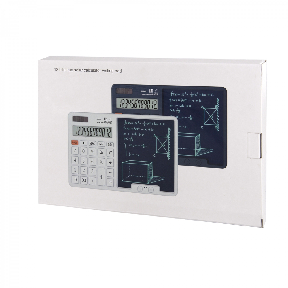 Калькулятор с графическим планшетом Alingar 12 разрядов, 245*158*15 мм, белый, выдвижная подставка, 2 стилуса, батарея АААх2 не в комплекте