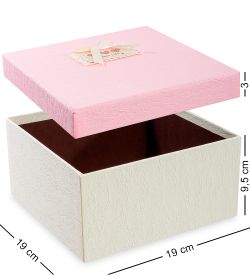 WF-30-B Набор коробок из 3шт «Прямоугольник» цв.крем./розов.