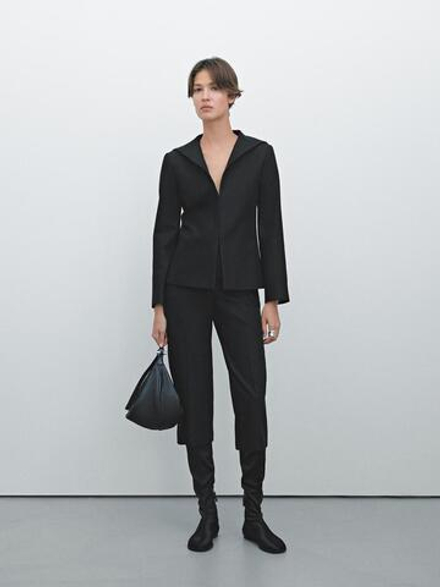 Massimo Dutti Классические брюки капри – Limited Edition, черный