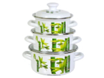 Набор кастрюль "Бамбук-1" (1л, 1,5л 2,3л) белый