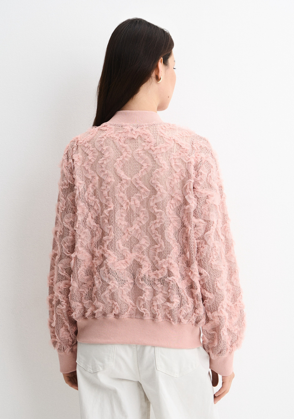 Кружевной бомбер Boho розовый