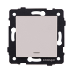 Выключатель 1-клавишный 10А/250В с LED подсветкой, кашемир матовый Kollinger REA-S-002CM для Aspekt, Eleganz, Reflex
