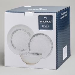 НАБОР ОБЕДЕННЫЙ BRONCO "DAILY" НА 4 ПЕРСОНЫ 12 ПРЕДМЕТОВ СЕРЫЙ