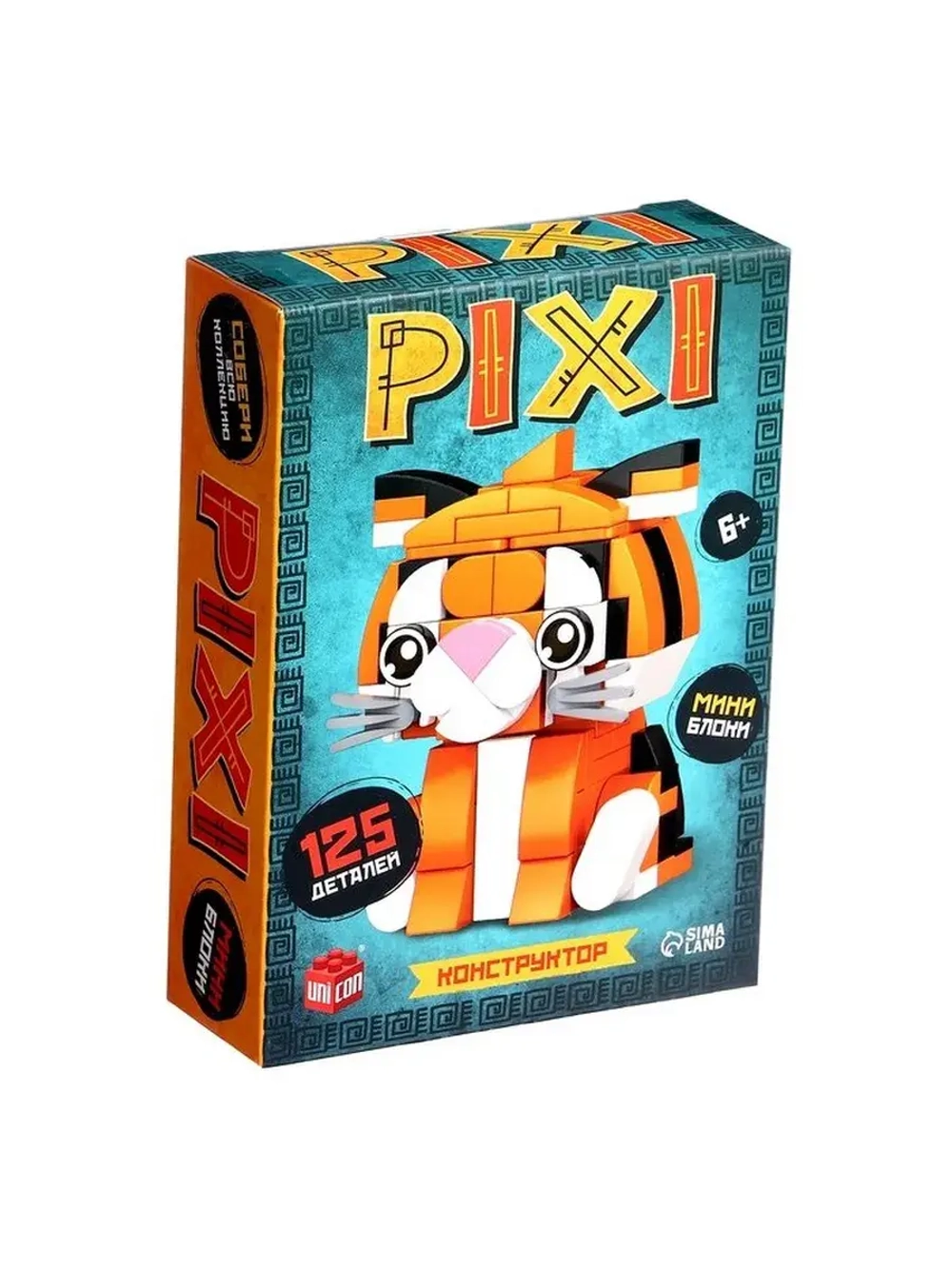 Конструктор блочный «PIXI. Тигрик», животные, мини блоки, 12