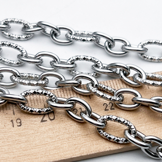 Цепочка, сталь, размер звена 13*7,5 и 9,5*6,5 мм, цена за отрезок 50 см