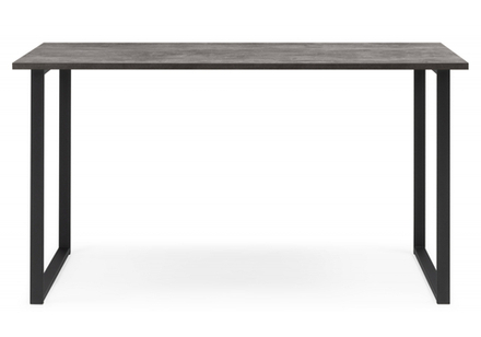 Стол деревянный Woodville Лиман 117 х 77 бетон светлый, черный матовый, ножки черные