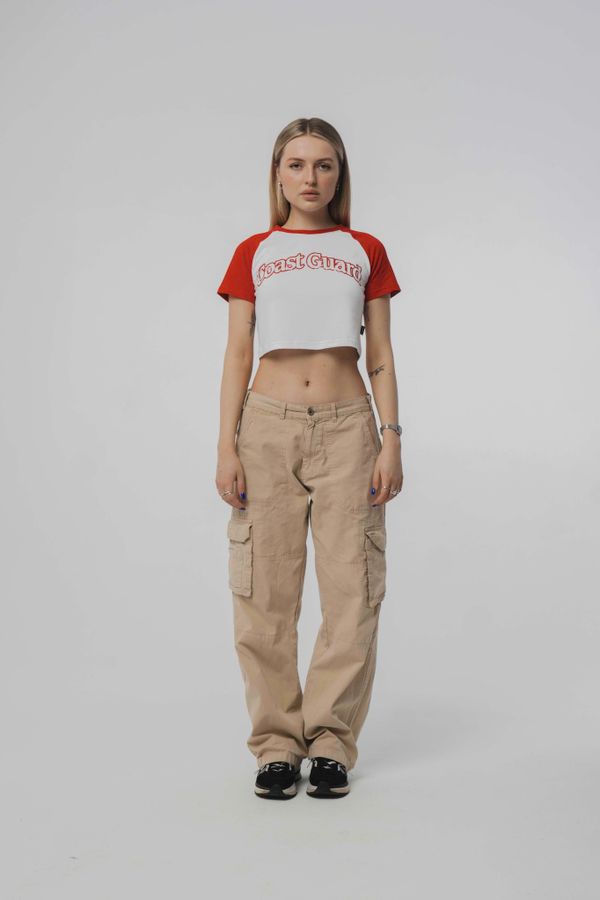 Топ-кроп "Coast Guard" Красный - фото 1