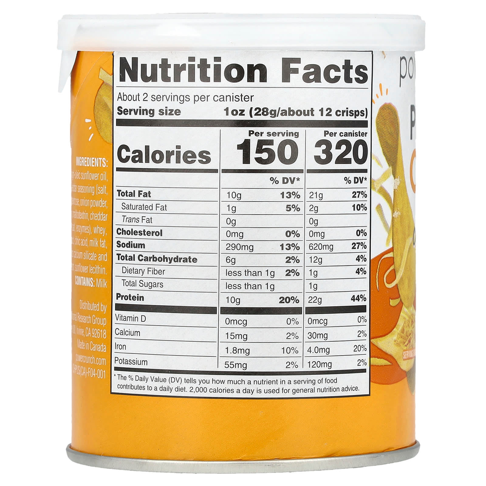 BNRG, Power Crunch®, протеиновые чипсы, чеддер, 60 г (2,1 унции)