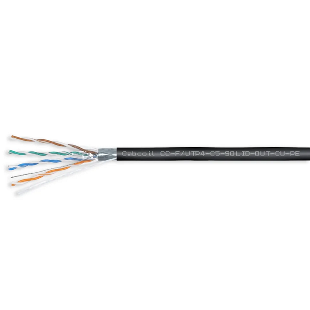 Кабель витая пара F/UTP 5e кат. 4 пары Cabcoil CC-F/UTP4-C5-SOLID-OUT-CU-PE