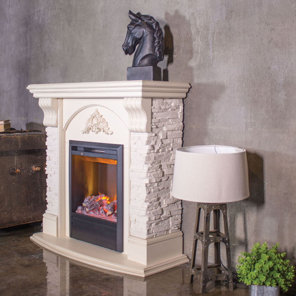 Каминокомплект Real Flame Athena WT с очагом 3D Olympic