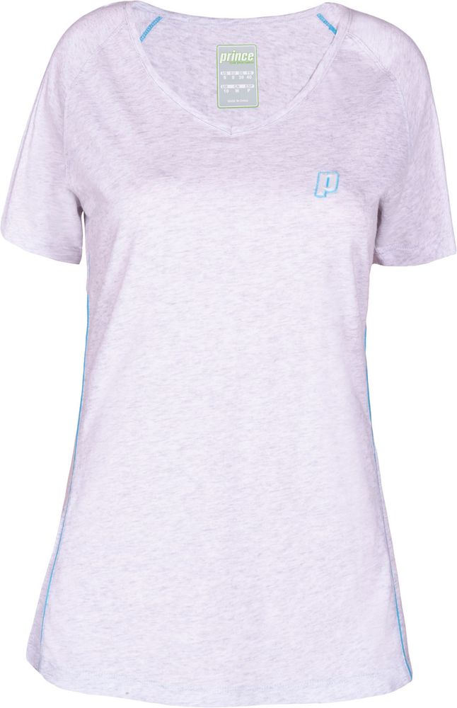 Женская теннисная футболка Prince V-Neck T-shirt - серый