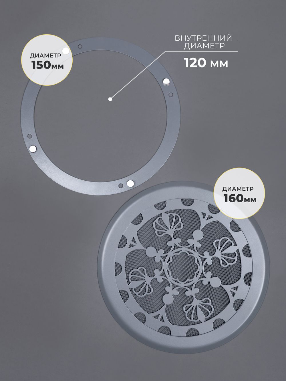 Вентиляционная Решетка КП ЛИА 120х120 Серый