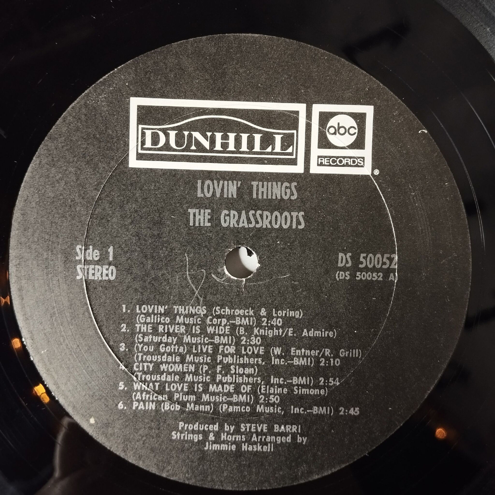 Винтажная виниловая пластинка LP The Grass Roots Lovin Things (USA 1969)