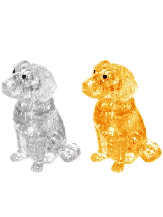 Пазл 3D кристаллический Спаниэль, 41 деталь, цвет жёлтый